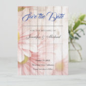 Wedding Professional Floral Linen Classical Save The Date (Staand voorkant)