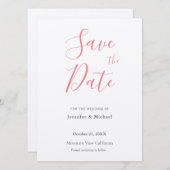 Wedding Professionele Minimalistische Plain Modern Save The Date (Voorkant / Achterkant)