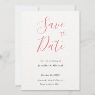 Wedding Professionele Minimalistische Plain Modern Save The Date