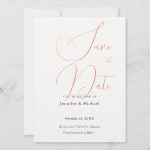 Wedding Professionele Minimalistische Plain Modern Save The Date