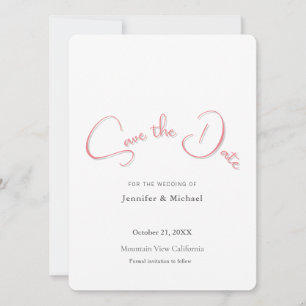Wedding Professionele Minimalistische Plain Modern Save The Date