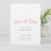 Wedding Professionele Minimalistische Plain Modern Save The Date (Staand voorkant)