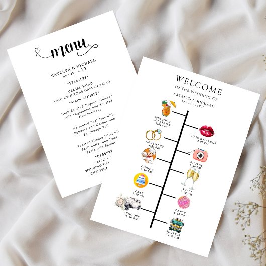 Wedding Program and Wedding Menu