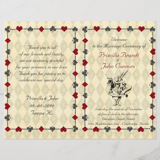 Wedding Program Ceremony, Alice in Wonderland (Voorkant)