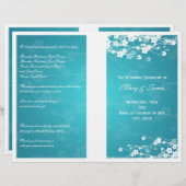 Wedding Program Cherry Blossom Blue (Voorkant / Achterkant)