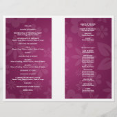 Wedding Program Flowery Heart Berry Pink (Achterkant)