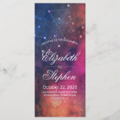 Wedding Program Gorge Star Nebula Constellation Programma (Voorkant)