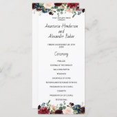 Wedding Program-kaart. (Voorkant / Achterkant)