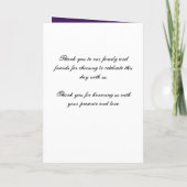 Wedding Program Key To My Heart Purple Programma (Achterkant)