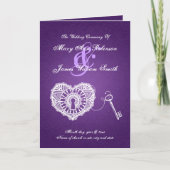 Wedding Program Key To My Heart Purple Programma (Voorkant)