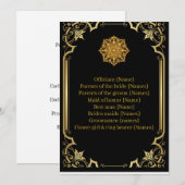 Wedding Program Mandala Luxury Black and Gold  Programma (Voorkant / Achterkant)