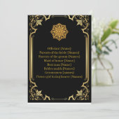Wedding Program Mandala Luxury Black and Gold  Programma (Staand voorkant)