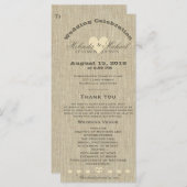 Wedding Program Rustic Linen Programma (Voorkant / Achterkant)