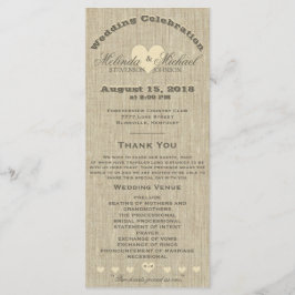 Wedding Program Rustic Linen Programma