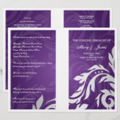 Wedding Program Swirly Flourish Paars (Voorkant / Achterkant)