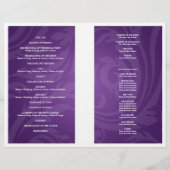 Wedding Program Swirly Flourish Paars (Achterkant)