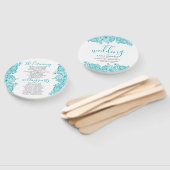 Wedding Program - Turquoise Paisley lace Handwaaier (Niet-gemonteerd)