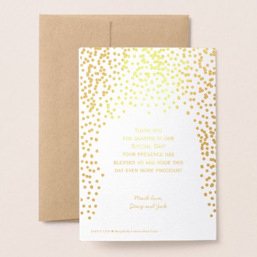 WEDDING PROGRAMMA Gold Confetti Typografie (Met envelop)