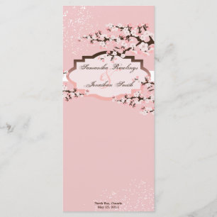Wedding Programme - Elegant Pink Cherry Blossom Programma