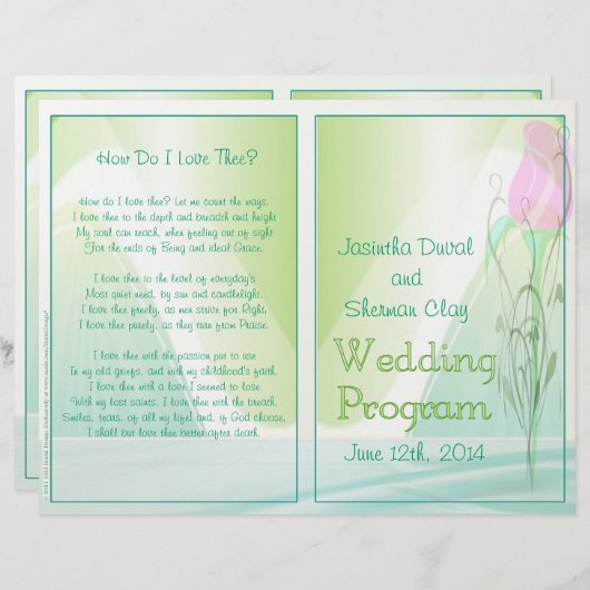 Wedding Programme (niet-religieuze versie) (Voorkant / Achterkant)