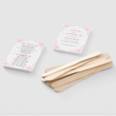 "Wedding Programme" Roze Typografie en  Lijst Handwaaier (Niet-gemonteerd)
