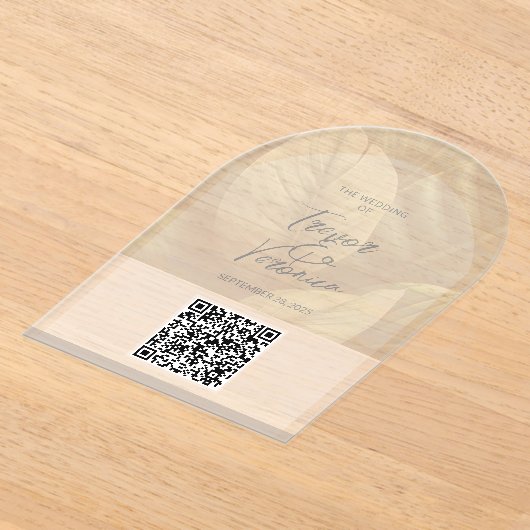 Wedding QR Code Acryl Uitnodiging Acryl Uitnodigingen (Laagn)