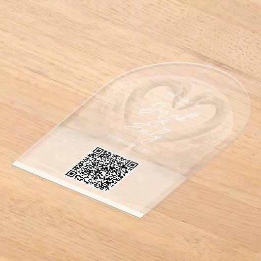 Wedding QR Code Acryl Uitnodiging Acryl Uitnodigingen (Laagn)
