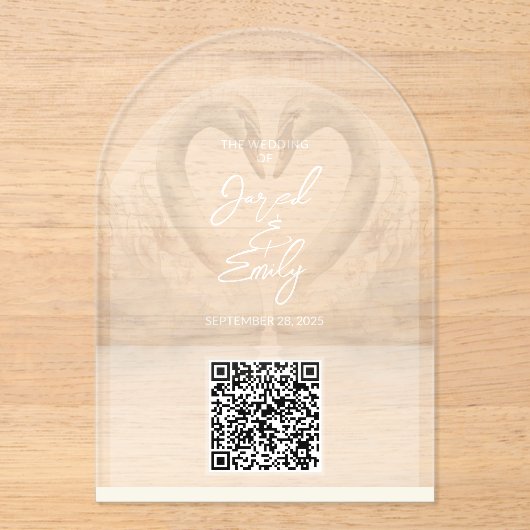 Wedding QR Code Acryl Uitnodiging Acryl Uitnodigingen (Voorkant)