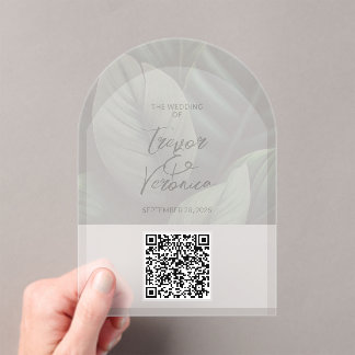 Wedding QR Code Acryl Uitnodiging Uitnodigingen