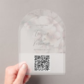 Wedding QR Code Cherry Blossom Uitnodiging Acryl Uitnodigingen (Insitu (Draagbaar))