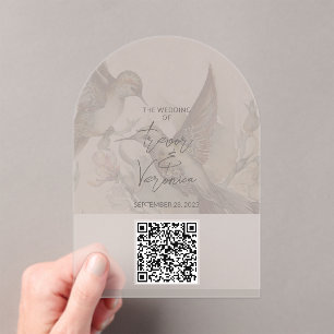 Wedding QR Code Kolibrie Uitnodiging Acryl Uitnodigingen