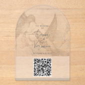 Wedding QR Code Kolibrie Uitnodiging Acryl Uitnodigingen (Voorkant)