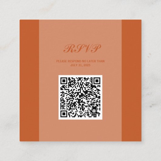 Wedding QR Code RSVP Enclosure Kaart (Achterkant)