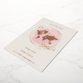 Wedding Real Rose Gold Effect World Map Folie Uitnodiging (Gedraaid)
