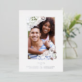 Wedding Real Silver Effect Fancy Overlay Floral Folie Uitnodiging (Staand Voorkant)