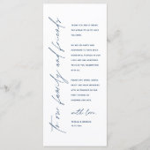 Wedding Reception Dinner Modern Thank You Card Programma (Voorkant)