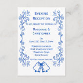 Wedding Reception Invitation Blue Sapphire Bells (Devant)