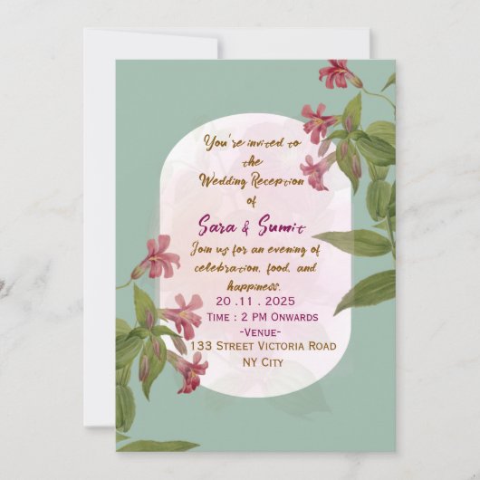 Wedding Reception Invitations  (Devant)