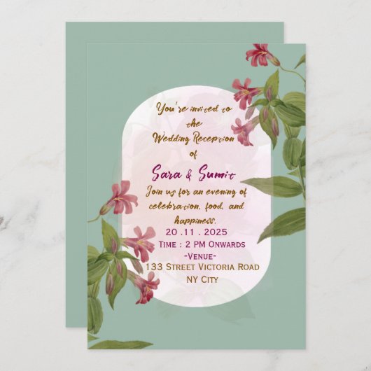 Wedding Reception Invitations (Devant / Derrière)