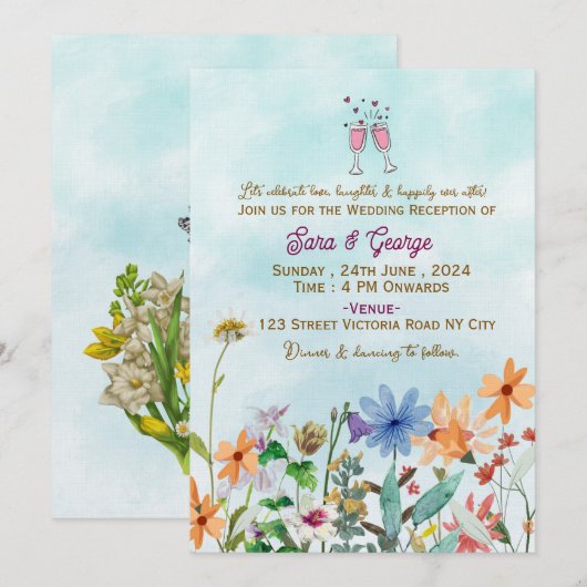 Wedding Reception Invitations (Devant / Derrière)