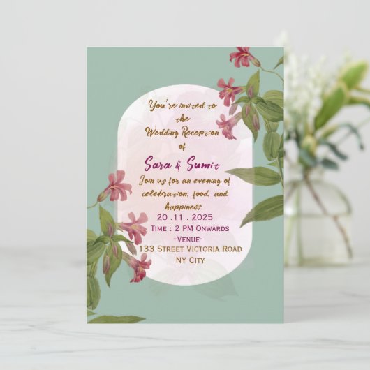 Wedding Reception Invitations  Kaart (Staand voorkant)