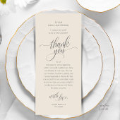 Wedding Reception Place Setting Thank You Card Programma