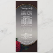 Wedding Red Blush Floral Silver Gray Mirror Programma (Achterkant)