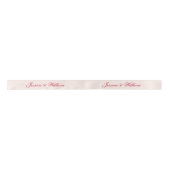Wedding Red Script Blush Pink Simple Calligraphy Lint (Voorkant)