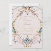 Wedding Regency Barok Pink Invitation (Voorkant)
