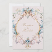 Wedding Regency Barok Pink Invitation (Achterkant)