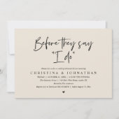 Wedding Rehearsal Dinner, Before They Say "I Do" Kaart (Voorkant)