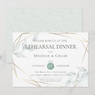 Wedding Rehearsal   Groene botanische grijze Jade Kaart