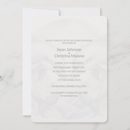 Wedding Repetitie Diner Uitnodiging Dolfijn Thema (Achterkant)