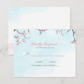 Wedding Response Kaart | Waterverf kersenbloesems (Voorkant / Achterkant)